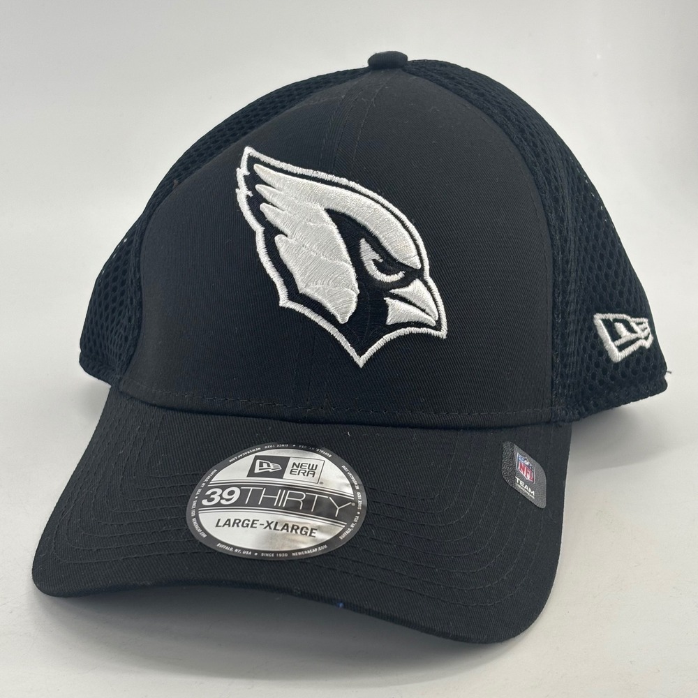 New Era Arizona Cardinals Hat Mens L/XL Black 39THIRTY Neo Mesh Flex Fit New